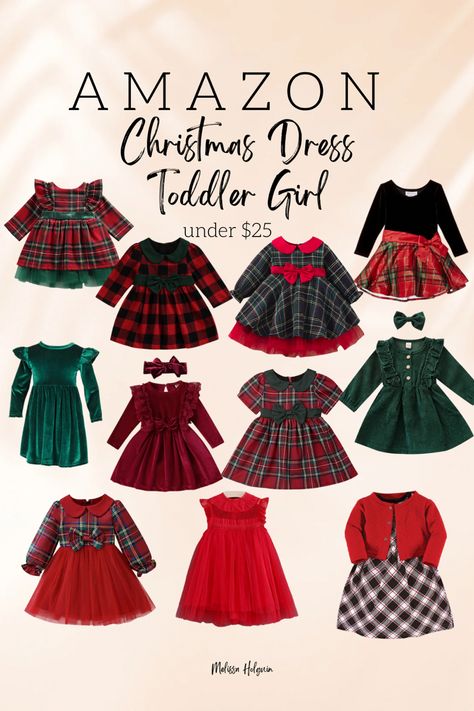 Toddler Christmas Dress Sewing Pattern, Toddler Christmas Dresses, Christmas Dress For Girls Kids, Kids Christmas Outfit Ideas, Kids Christmas Photoshoot Outfits, Christmas Dress Baby Girl, Toddler Christmas Outfit Girl, Christmas Outfits For Baby Girl, Santa Pictures With Kids Outfits