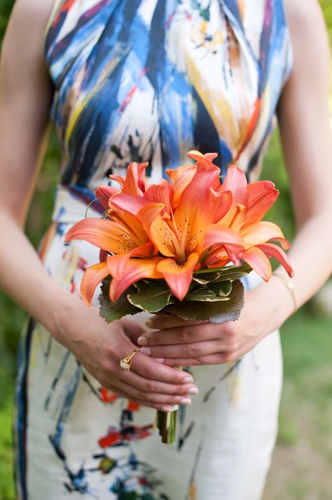 Stargazer Lily Wedding Bouquet, Tiger Lily Bouquet, Orange Tiger Lily, Lily Wedding Bouquet, Tiger Lily Wedding, Lily Wedding Invitations, Orange Bouquets, Romantic Outdoor Wedding, Orange Tiger