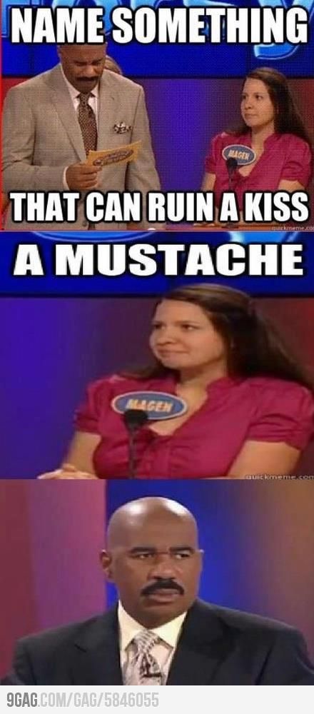 Name something that can ruin a kiss Bd Comics, Steve Harvey, Family Feud, Funny Captions, Clean Humor, Memes Humor, Have A Laugh, Komik Internet Fenomenleri, E Card