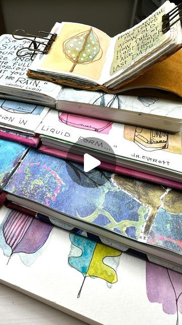 Karen Elaine Creative, Art Journal Flip Through, Journal Ideas Creative Art, Watercolour Journaling, Sketchbooks Ideas, Wendy Solganik, Watercolor Journaling, Willa Wanders, Fodder School