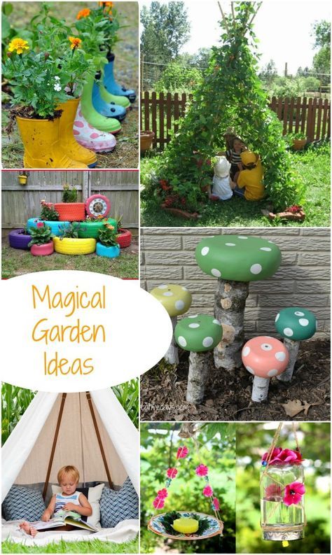 Turn your Garden into a Magical Play Space for children with these great ideas. Toddler Garden, Reading Garden, Diy Garden Ideas, Play Garden, Beautiful Home Gardens, Sensory Garden, Children's Garden, Home Garden Design, School Garden