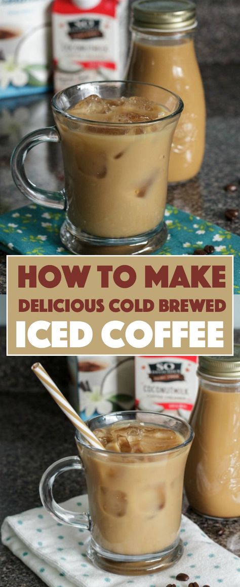 Homemade Iced Coffee, Vanilla Iced Coffee, Coffee Protein Shake, Cold Brew Iced Coffee, Iced Coffee Recipe, Cold Coffee Recipes, Iced Coffee At Home, Making Cold Brew Coffee, How To Make Ice Coffee