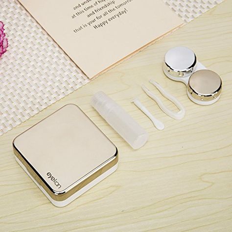 10 Amazon.com : VAMIX Mini Simple Contact Lens Travel Case Box Container Kit Set Holder With Mirror (Black) : Beauty Contact Lens Cases, Contact Case, Cosmetic Contact Lenses, Eye Contacts, Portable Mirror, Contact Lens Case, Travel Container, Pink Perfume, Mirror Gold