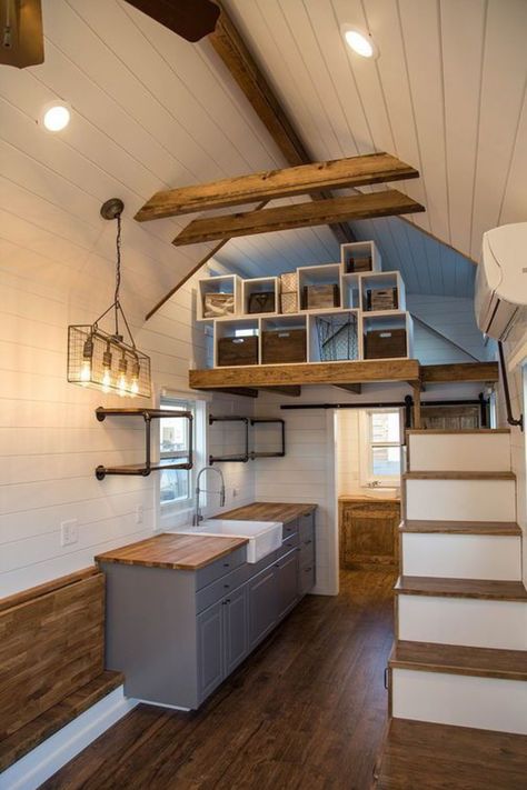 Embrace vertical space in your tiny home with creative loft designs that offer comfort and functionality. From sleep havens to storage solutions, see how these high-rise retreats can transform your space. Climb on over to our blog for the ultimate tiny house loft inspirations! #GoTinySpace #TinyHouseLoftIdeas Tiny House Loft Office, 12x24 Tiny House Floor Plans With Loft, Houses With Loft, Shed Cabin Interior, Ideas For Tiny Houses, Tiny House Loft Ideas, Loft Homes, Loft Designs, Tiny Loft