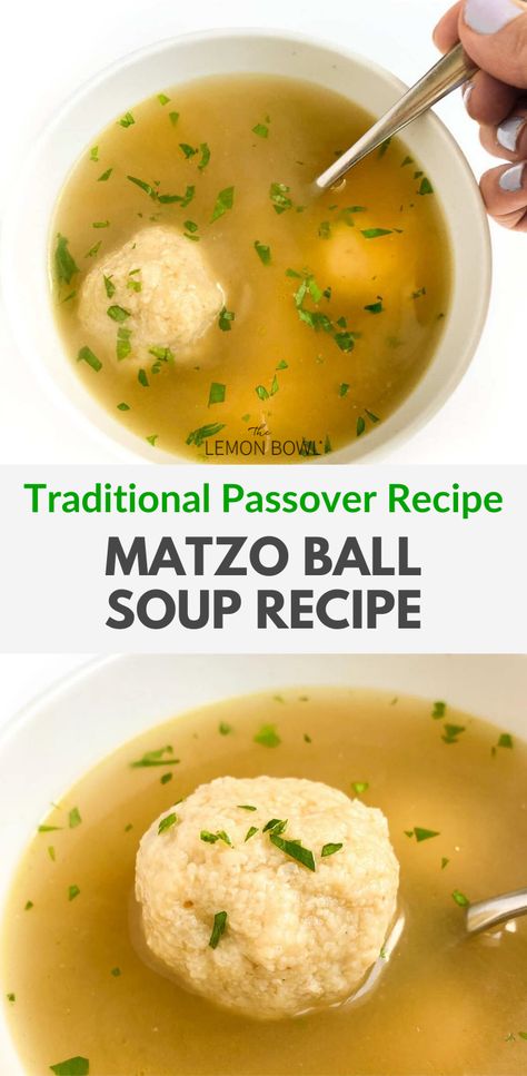 This delicious Matzo Ball Soup recipe is perfect for a quick and easy meal. With just a few simple ingredients, you can have a hearty soup that will warm your soul. Plus, it's kosher! Matzo Balls Recipe, Jewish Soup Matzah Ball, Mozzarella Ball Soup, Traditional Matzo Ball Soup Recipe, Best Matzo Ball Soup Recipe, Easy Matzo Ball Soup, Chicken Matzah Ball Soup, Masa Ball Soup, Maze Ball Soup