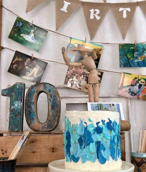 Claude Monet Birthday Party, Art Gallery Birthday Party, Art Themed Graduation Party, Art Museum Themed Party, Art Party Centerpiece Ideas, Art Graduation Party, Art Gallery Themed Party, Art Themed Birthday Party Ideas, Art Birthday Party Decorations