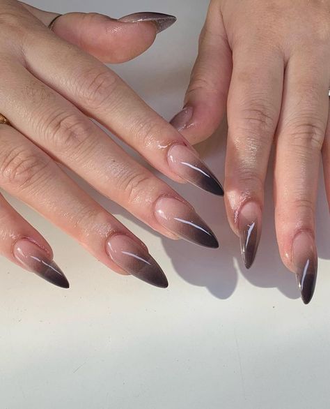 Black Ombre Nails, Kylie Nails, Gel X Nails, X Nails, Goth Nails, Black Ombre, Nail Swag, Popular Nails, Fire Nails