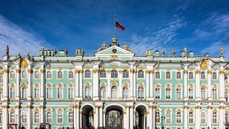 Dreaming of gilded ceilings with dripping chandeliers over marble floors? These palaces in the city are for you. Winter Palace St Petersburg, European Palace, Palace Interior, Marble Floors, Russian Winter, Russian Architecture, Winter Palace, St Petersburg Russia, Petersburg Russia