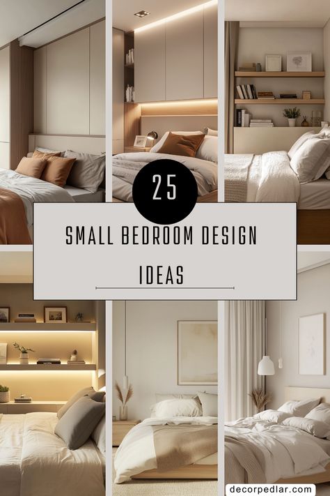 Make the most of your compact space with these 25 modern small bedroom ideas. Discover smart storage, statement decor, and transformative layouts. #SmallBedroom #ModernDecor Clever Bedroom Ideas, Modern Bedroom Interior Small Rooms, Bedroom Extra Storage Ideas, 6m2 Bedroom Ideas, Small Bedroom With Sofa Ideas, Extra Space In Bedroom Ideas, Small Room Ideas Minimalist, Japandi Small Bedroom Design, Small Bedroom High Ceiling