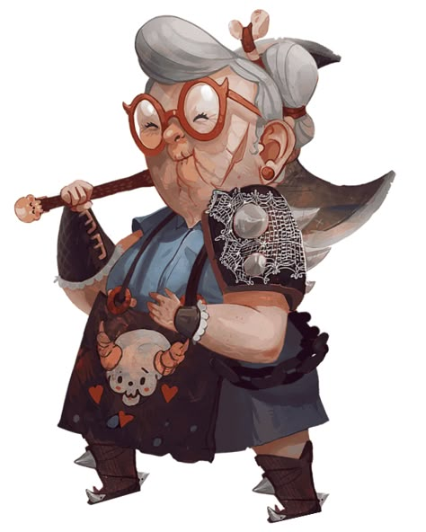 Old Lady Spine Animations on Behance Mayor Character Design, Barbarian Dnd, Bird Woman, Old Lady Cartoon, Dragon Bones, Baba Jaga, Dungeons And Dragons Characters, Dnd Art, Old Lady