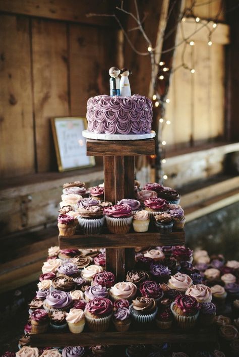 Cupcake Wedding Cake Purple, Lavender And Eggplant Wedding, Navy And Plum Wedding Decor, Mauve And Plum Wedding Centerpieces, Plum Color Wedding Cake, Plum And Grey Wedding Decorations, Dark Purple Centerpieces Wedding, Purple And Cream Wedding Theme, Plum Navy And Gold Wedding