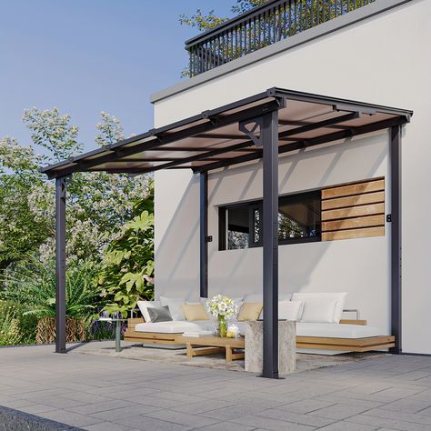 Faster shipping. Better service Sloped Roof, Deck And Patio, Gazebo Pergola, Outdoor Gazebos, Patio Gazebo, Patio Awning, Backyard Deck, Shade Structure, Outdoor Store