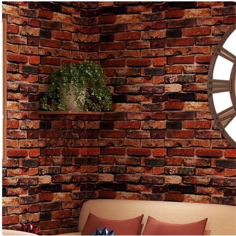 Brick Wallpaper Fireplace, Paper Fireplace, Brick Design Wallpaper, Textured Brick Wallpaper, Living Room Wall Wallpaper, Red Brick Wallpaper, Wallpaper Fireplace, Wallpapers Galaxy, Accent Wall In Kitchen