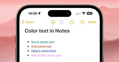 How to get color text in the Apple Notes app - 9to5Mac Aesthetic Apple Notes, Apple Notes Templates, Note App Ideas, Iphone Notes Aesthetic, Apple Notes Aesthetic, Notes App Aesthetic, Apple Notes App, Digital Journal Aesthetic, Ios Notes