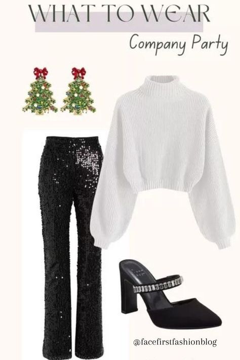 Company Christmas party outfit for women. Holiday outfit business casual. Casual Outfits For Office, Company Holiday Party Outfit, Company Christmas Party Outfit, Outfits For Office, Party Outfit For Women, Office Holiday Party Outfit, Office Party Outfits, Casual Christmas Party Outfit, Company Christmas Party