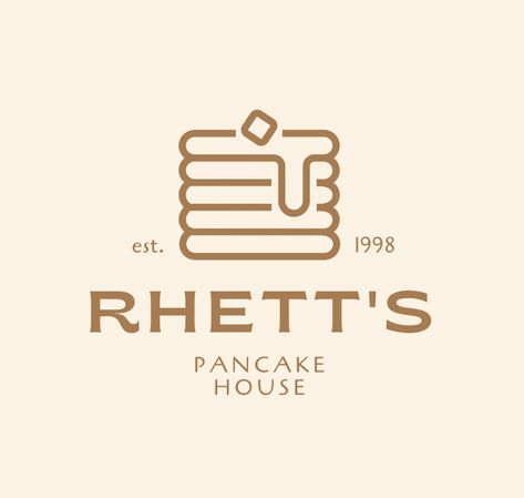 Pancake House Aesthetic, Pancake Logo Design Ideas, Gelato Logo Design, Pancake Branding, Cake Shop Logo Design, Pancake Logo, Brunch Logo, Pancake Illustration, Cake Shop Logo