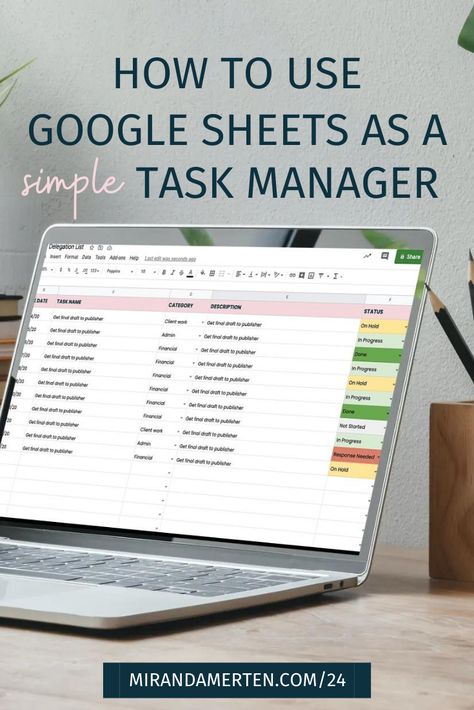 Task Organization Board, How To Use Google Calendar As A Planner, Task Tracker Template, Google Sheets Project Management, How To Use Google Sheets, Google Sheets Hacks, Google Sheets Tips, Google Sheets Templates, Google Tasks