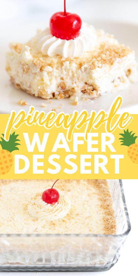 Vanilla Wafer Dessert, Vanilla Wafer Recipe, Vanilla Wafer Cake, Old School Desserts, Primal Desserts, Vanilla Wafer Crust, Icebox Desserts, Cool Whip Desserts, Pineapple Dessert