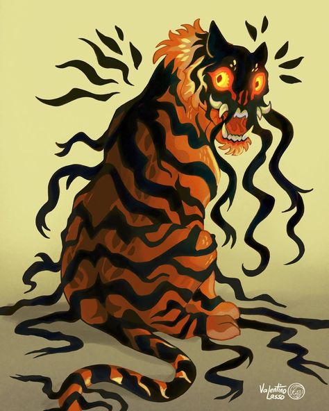 Valentino Lasso | The Tiger who eat dreams🐅✨ Based on @govy9807 amazing design : #art #artwork #animalart #nature #fantasy #illustration #artist #animal… | Instagram Dream Tiger, Dark Tiger, Silent Hill Art, Cool Monsters, Tiger Art, Scary Art, Creature Concept Art, Creature Concept, Fantasy Illustration