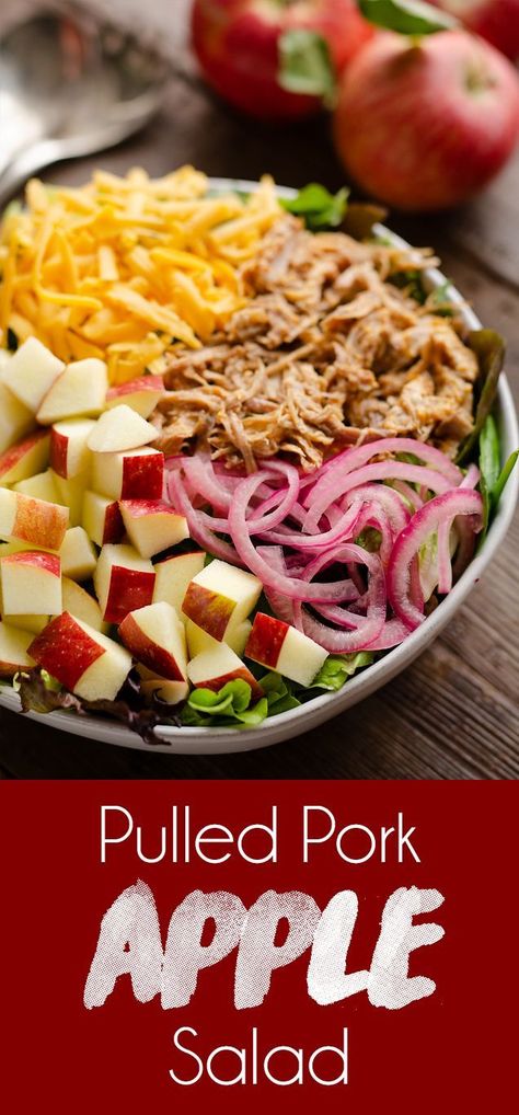 Leftover Dressing, Pulled Pork Salad, Pork Apple, Leftover Pulled Pork, Quick Pickled Onions, Pulled Pork Leftovers, Pork Salad, Quick Pickled, Salad Salad