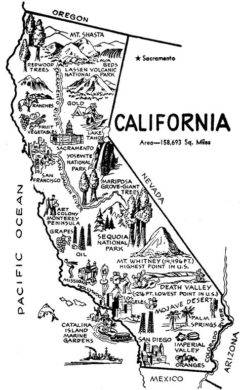 California Map Clip Art   Clipart Best State Of California, 4th Grade Social Studies, Ca History, California Missions, California Camping, Map Printable, California History, California City, California Map