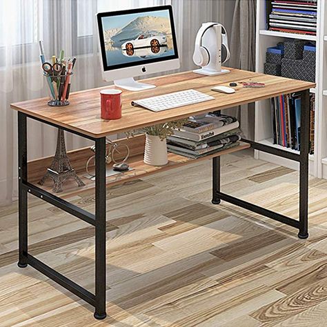 Large Writing Desk, Standing Office, Large Computer Desk, Modern Computer Desk, Simple Desk, Bookshelf Desk, Solid Wood Desk, Big Desk, Simple Furniture