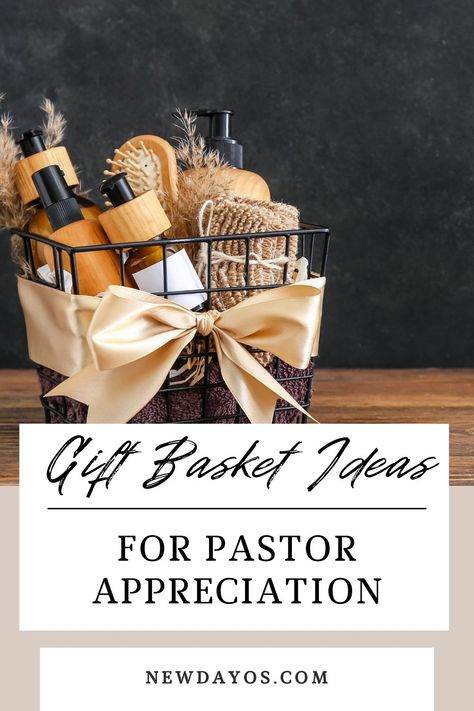 A pastor's job is hard work, and it's touching to recognize their efforts during October, which has been designated as the month to express gratitude to our pastors. It's so much fun to surprise them with something they and their family members will enjoy and appreciate. Gifts For Pastors Family, Gifts For Pastor And Wife, Pastor Survival Kit Gift Ideas, Gift Basket For Pastor And Wife, Gift For Pastor Appreciation, Pastor Appreciation Gifts Baskets, Pastor Appreciation Basket Ideas, Pastor Appreciation Basket, Pastor Appreciation Dinner Ideas