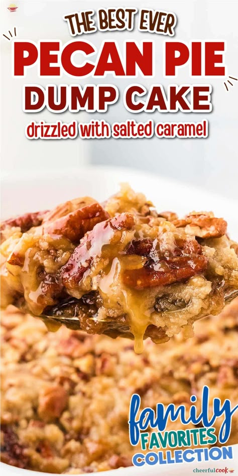 Warm, gooey, and packed with the rich flavors of caramel and pecans, this Pecan Pie Dump Cake is the ultimate easy dessert. Perfect for busy days, family gatherings, or whenever you need a sweet treat with minimal effort. #CheerfulCook #PecanPie #FallDumpCake #CaramelAppleDumpCake #DumpCakeRecipe #ButterPecanCake #PecanCake #CaramelRecipes ♡ cheerfulcook.com Pecan Pie Dump Cake, Pecan Pie Cake Recipe, Beef And Noodles Crockpot, Pecan Pie Cobbler, Pecan Pie Cake, Pecan Filling, Blueberry Dump Cakes, Pecan Desserts, Pecan Pie Easy