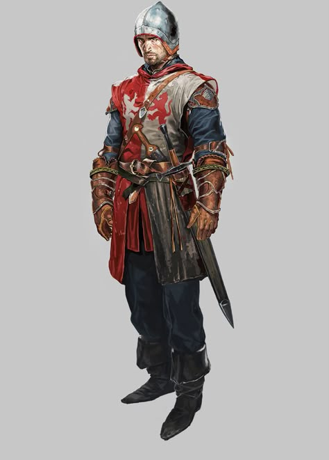 ArtStation - guard, ChangSung Bae City Guard, Heroic Fantasy, Rpg Characters, Fantasy Portraits, Medieval Clothing, Fantasy Armor, Warhammer Fantasy, High Fantasy, Fantasy Warrior