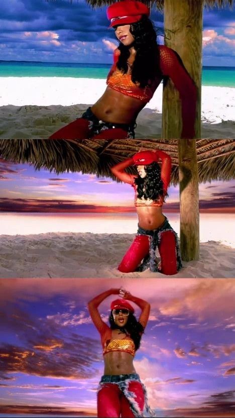 Aaliyah-Rock the Boat 2000s Music Video Outfits, 90s Caribbean Fashion, Aaliyah Rock The Boat Outfit, Aaliyah Jersey Outfit, Aaliyah 2000s Outfits, Live Music Outfit Ideas, Rock The Boat Aaliyah, 2000s Reggaeton Aesthetic, Spice Dancehall