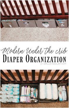 Modern Under the Crib Diaper Organization on www.girllovesglam.com Shoes Organization Ideas, Shoes Organization, Shoe Organization Diy, Baby Nursery Organization, Diaper Storage, Diaper Organization, Baby Room Organization, Baby Storage, Decor Organization