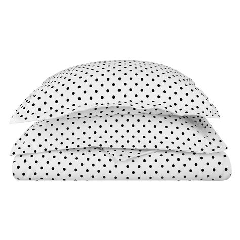 Superior 600 Thread Count Polka Dot Duvet Set by Home City White Polka Dot Bedding, Reversible Bedding, Kids Duvet Cover, Sham Bedding, White Duvet, White Duvet Covers, Duvet Cover Pattern, Bedding Stores, Duvet Covers Twin