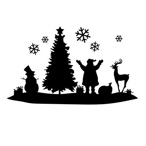 Christmas Scene Silhouette - Weichnachts Stadt - SVG Download Datei - Plotterdatei - Basteln - Plotter Cricut by TrendsundLifestyle on Etsy Christmas Window Painting, Flower Line Art, Silhouette Christmas, Family Cartoon, Christmas Town, Art Women, Christmas Svg Files, Christmas Window, Christmas Scene