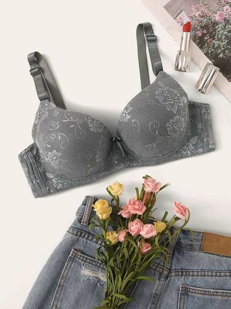 Bra Photos, Grey Plain, Latest Bra, Party Outfits Night, Women Bras, Lace Bra Set, Comfy Bra, Lace Underwire, Cute Bras