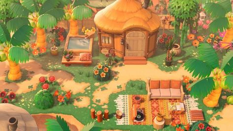 Tropical island Villagers, Custom Designs | Island Themes | Animal Crossing (ACNH) | Nookea Hawaii Animal Crossing, Acnh Tropical Island Ideas Entrance, Acnh Tropicore, Animal Crossing Island Ideas, Anch Ideas, Acnh Layout, Acnh Summer, Acnh Tropical, Acnh Beach