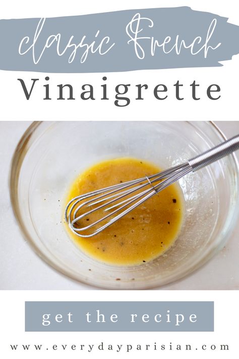 Vinegrette Recipe, Dijon Vinaigrette Dressing, Bistro Salad, French Vinaigrette, Vinaigrette Dressing Recipe, Dijon Vinaigrette, Salad Dressing Recipes Homemade, Vinaigrette Recipes, Vinaigrette Dressing