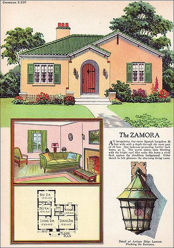 1927 American Builder - Spanish Revival | Flickr - Photo Sharing! Small Spanish House, Spanish Style House Plans, Spanish House Plans, Spanish Colonial Homes, Spanish Revival Home, Spanish Bungalow, Colonial House Plans, Plans Architecture, Vintage House Plans