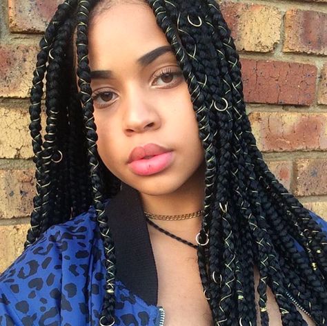 From Straight Hair to Box Braids: The Afro-Latina Interloper Box Braid Accessories, Braids Haircut, Hair Jewelry For Braids, Braid Accessories, Medium Box Braids, Blonde Box Braids, Short Box Braids, Afro Latina, Try On Hairstyles