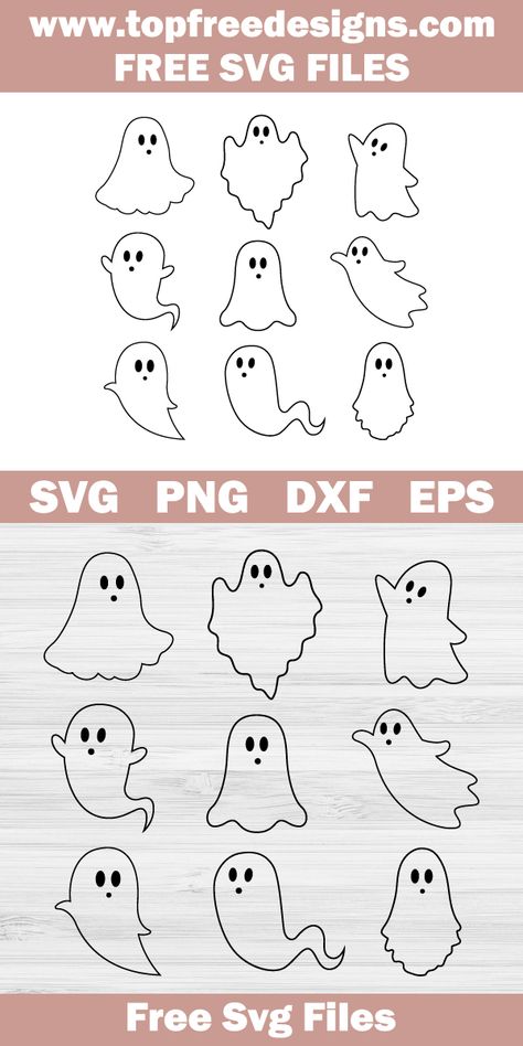 Use this Free Halloween Ghost Bundle SVG for all your DIY craft projects with Cricut & Silhouette Cameo, scrapbooking, card making, car decals, stickers, vinyl, decals, t-shirts Free Cricut Halloween Downloads, Ghost Faces Svg Free, Cricut Projects Templates, Glasses Svg Free, Ghost Cricut Svg, Eye Svg Free, Free Fall Svgs For Cricut, Ghost Dog Svg, Free Ghost Svg Files For Cricut