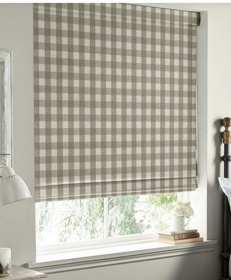 Country Kitchen Blinds, Cottage Blinds, Sophie Allport, Bedroom Window, Green Gingham, Holy Moly, Garden Rooms, Small Windows, Roman Blind