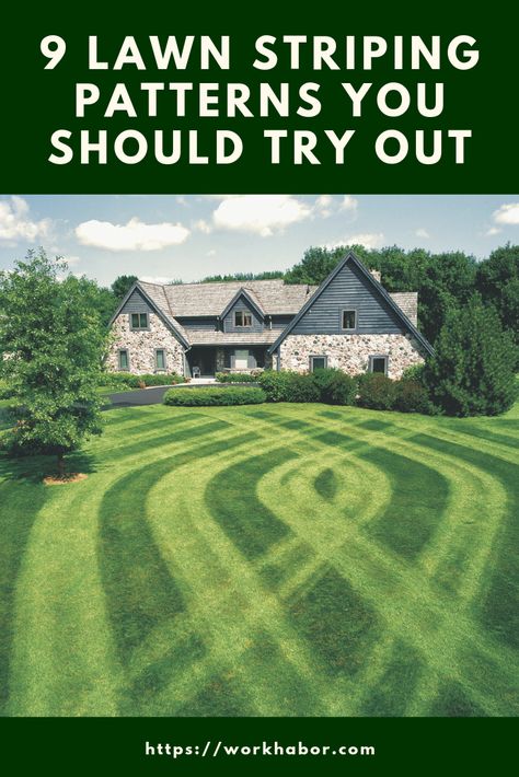 Are you looking to transform the look of your lawn? here are 9 Lawn Striping Patterns You Should Try Out. Diy Lawn Striper, Lawn Design Ideas, Overseeding Lawn, Lawn Striping, Lawn Turf, Mulch Landscaping, Lawn Care Business, Diy Lawn, Lawn Design