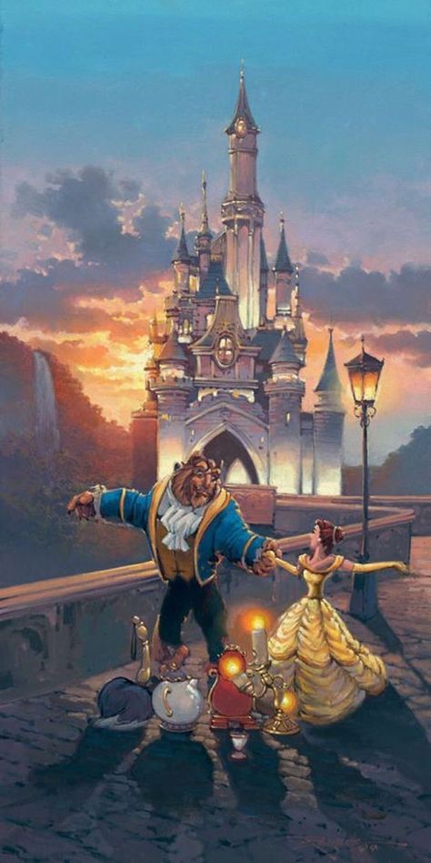 Lindo Disney, Kinkade Disney, Beauty And The Beast Wallpaper, Thomas Kinkade Disney, Foto Disney, Image Princesse Disney, The Beauty And The Beast, Beast Wallpaper, Wallpaper Iphone Disney Princess