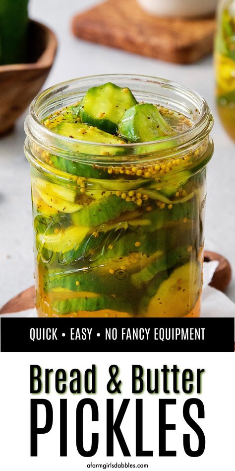 Diy Pickles, Sweet Refrigerator Pickles, Pickles Homemade Easy, Sweet Pickles Recipe, Bread N Butter Pickle Recipe, Easy Pickling Recipes, Refrigerator Pickle Recipes, Pickle Recipes Homemade, Bread And Butter Pickles