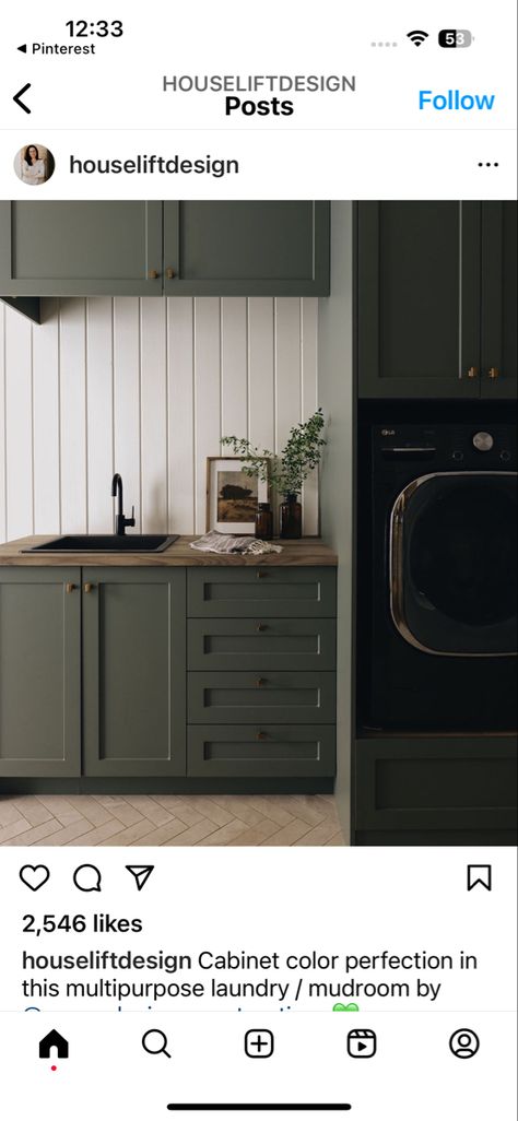 Laundry Room Interior Design, Laundry Room Interior, Laundy Room, Laundry Mudroom, Green Laundry, Rustic Laundry Rooms, Pantry Laundry Room, Pantry Laundry, Garage Addition