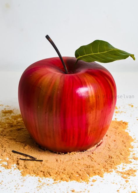 My first post here apple cream cake by JeyadraVijayselvan Apple Themed Cake Ideas, Apple Design Cake, Apple Shaped Cake, Apple Decorated Cake, Apple Cake Design, Apple Cake Decoration, Snow White Theme Cake, Apple Birthday Cake, Apple Theme Parties