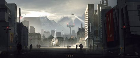 ArtStation - 1984, Dave Jones Scifi Exterior, Destroyed City, Post Apocalyptic City, Landscape Study, Colonial Marines, Arte Zombie, Traveller Rpg, Abandoned City, Apocalypse World