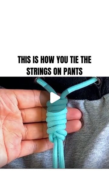 How To Tie Drawstring Pants, How To Tie Drawstring Pants Hack, Shoe Hacks, Pants Drawing, Folding Techniques, Knots Guide, Knots Diy, Knots Tutorial, Cord Ties