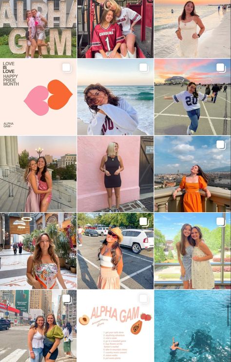 Preppy Instagram Feed, Sorority Instagram Feed Aesthetic, Sorority Instagram Ideas Profile, Sorority Filter, Sorority Instagram Feed Ideas, Sorority Instagram Story Ideas, Sorority Instagram Graphics, Insta Feed Ideas Aesthetic Colorful, Sorority Instagram Post Ideas