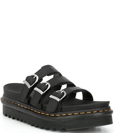 Platform Slide Sandals, Big Mens Fashion Casual, Sandal Platform, Platform Slides, Leather Slide Sandals, Womens Mules, Leather Slides, Clogs Shoes, Leather Buckle