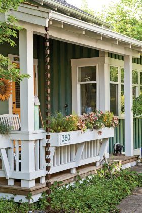 Cottage Front Porch, Porch Railing Designs, Pocket Neighborhood, Front Porch Railings, Cottage Journal, Large Backyard Landscaping, Cottage Porch, Porch Remodel, Building A Porch